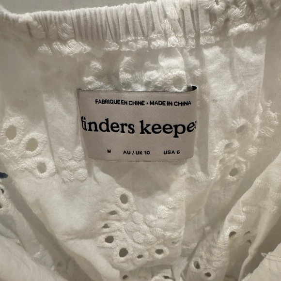 Finders Keepers White Eyelet Mini Dress size M - Picture 4 of 7